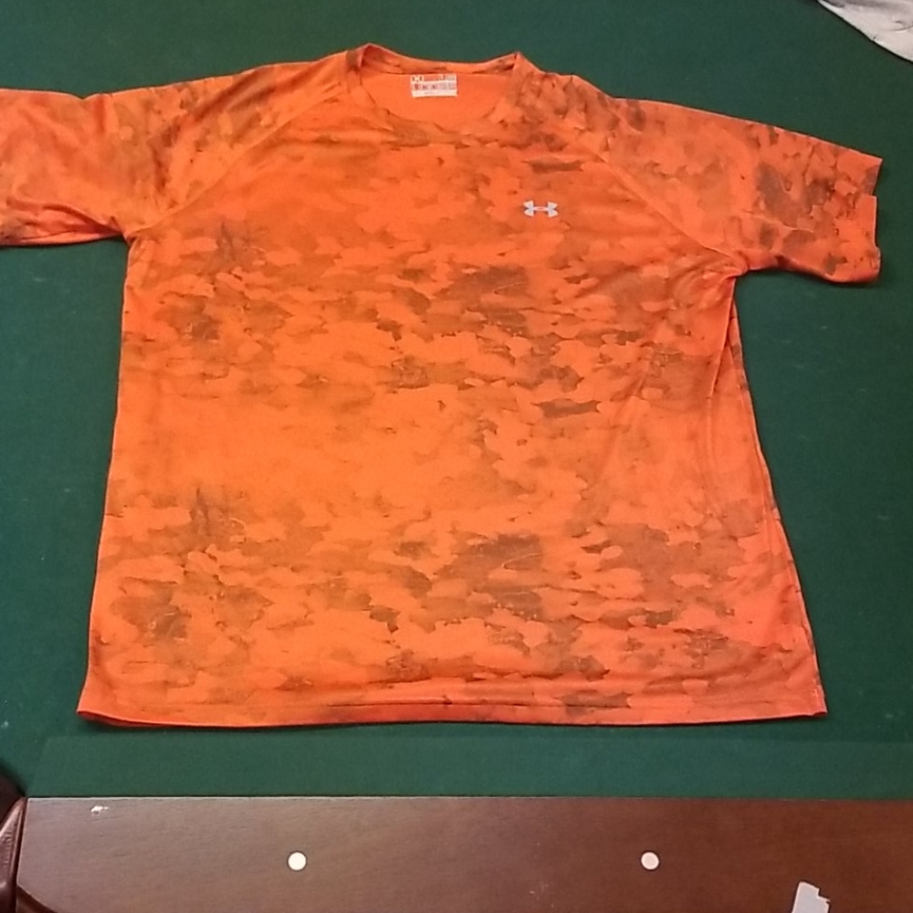Under armour orange camo shirt